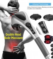 Double Head Full Body Massager Machine Variable Speed Far Infrared Handheld Body Massager Hammer
