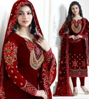 Ayesha Takia Maroon Georgette Embroidery Churidar Salwar Kameez (DMA01)