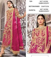 Heavy Embroidery Pakistani Designer Pink Suits (HP20)